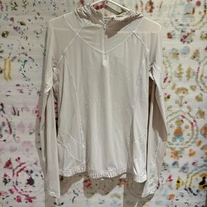 Lululemon Cream Hoodie Quarter Zip Activewear Raglan Sleeve